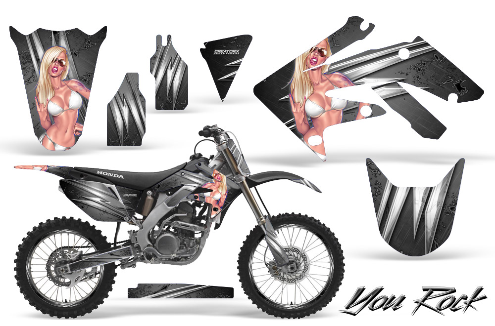 Honda CRF250R 04-09 Graphics Kit You Rock Silver NP Rims